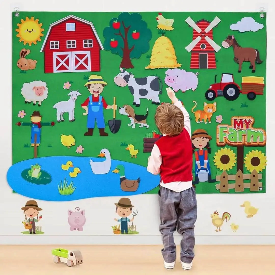 Tablero de Fieltro Montessori Granja – StoryFelt™