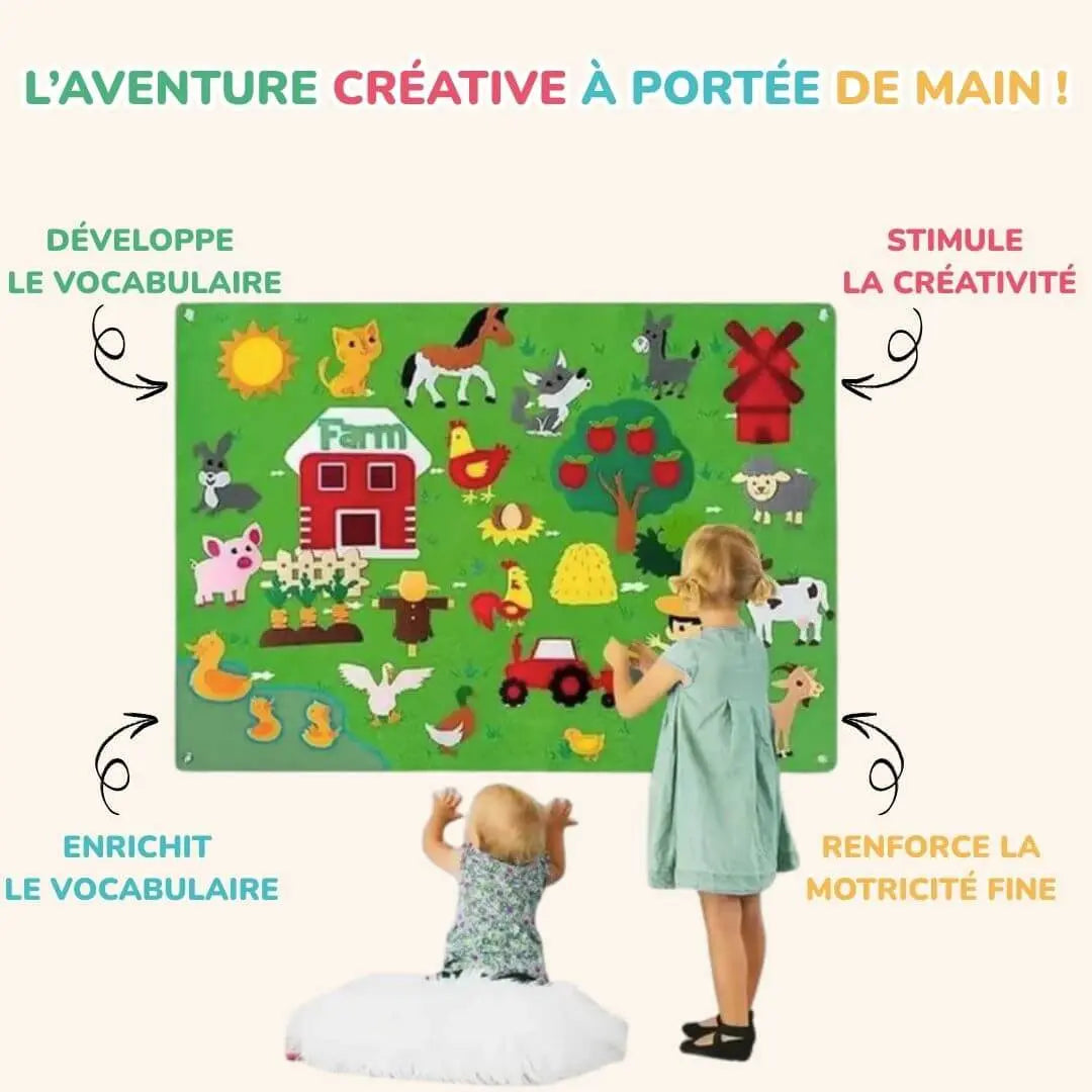 Tablero de Fieltro Montessori Granja – StoryFelt™