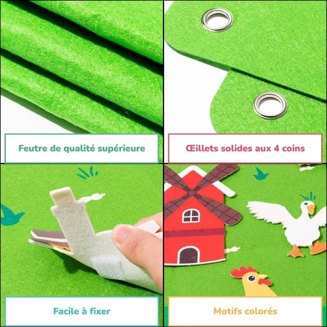 Tablero de Fieltro Montessori Granja – StoryFelt™