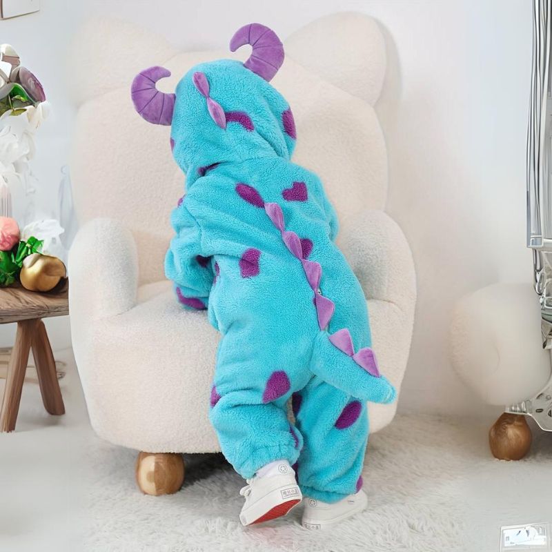 Mono para niños pequeños con temática animal – Algodón suave y forro polar hipoalergénico