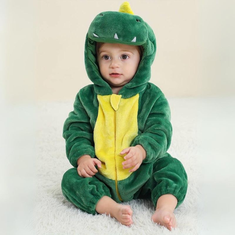 Mono para niños pequeños con temática animal – Algodón suave y forro polar hipoalergénico