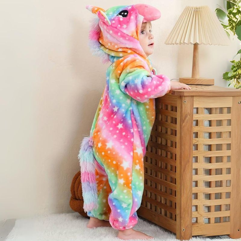 Mono para niños pequeños con temática animal – Algodón suave y forro polar hipoalergénico