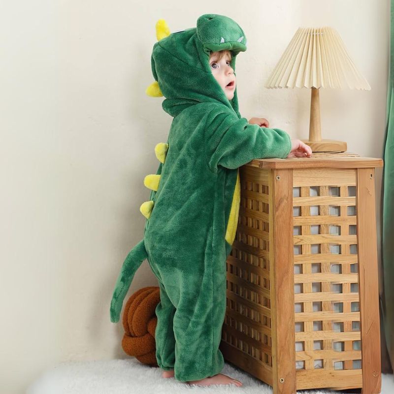 Mono para niños pequeños con temática animal – Algodón suave y forro polar hipoalergénico