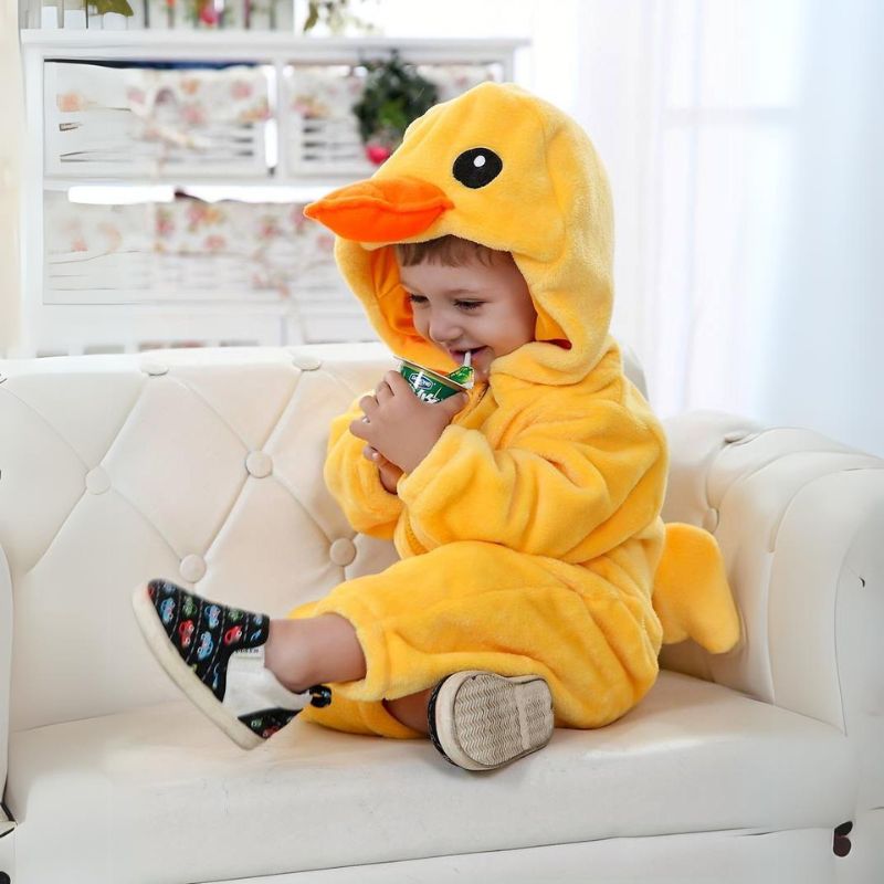 Mono para niños pequeños con temática animal – Algodón suave y forro polar hipoalergénico
