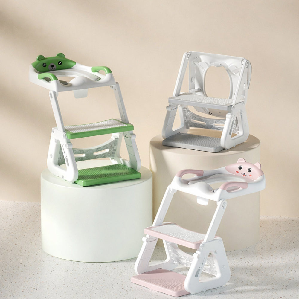Asiento de entrenamiento para inodoro para niños pequeños con escalón y altura ajustable