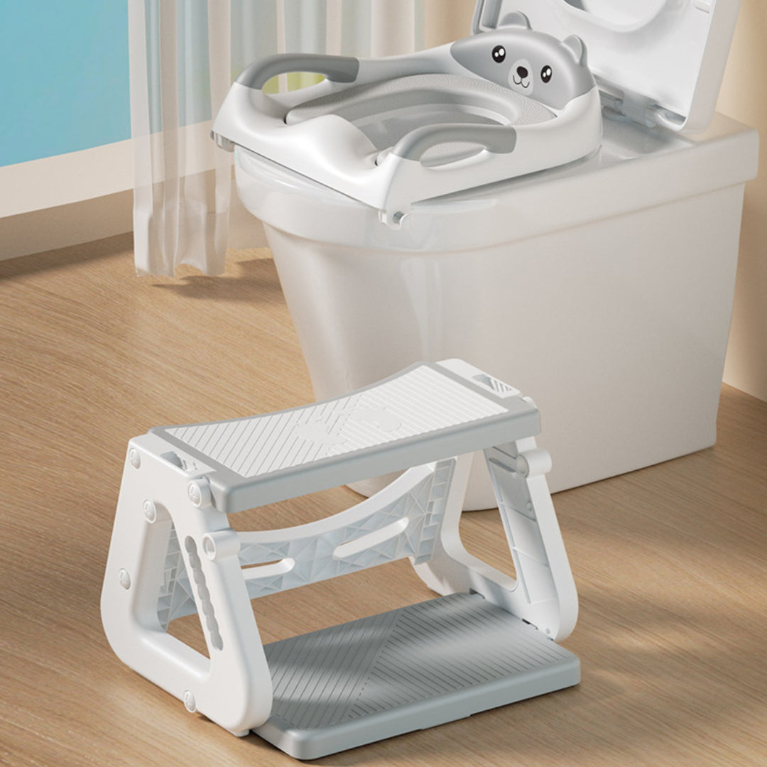 Asiento de entrenamiento para inodoro para niños pequeños con escalón y altura ajustable