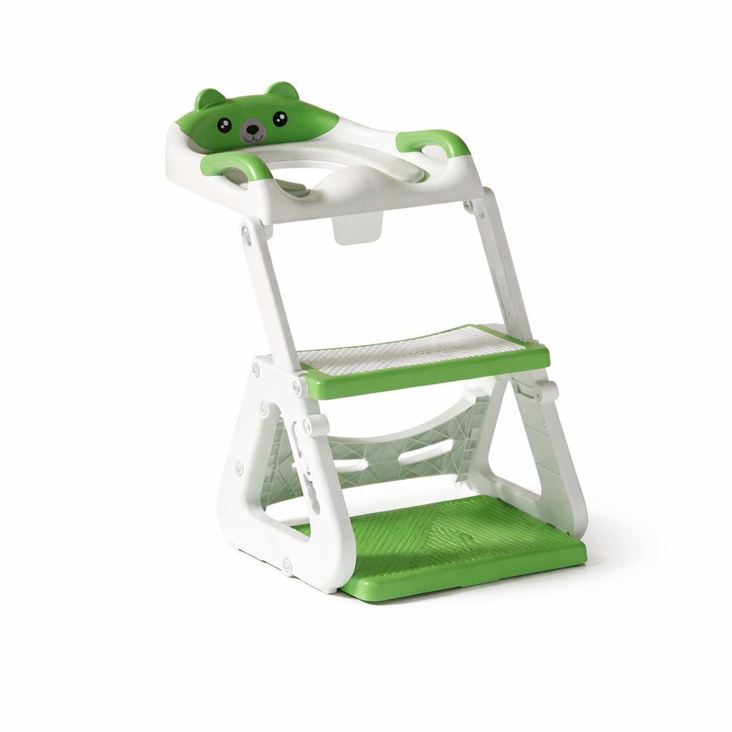 Asiento de entrenamiento para inodoro para niños pequeños con escalón y altura ajustable