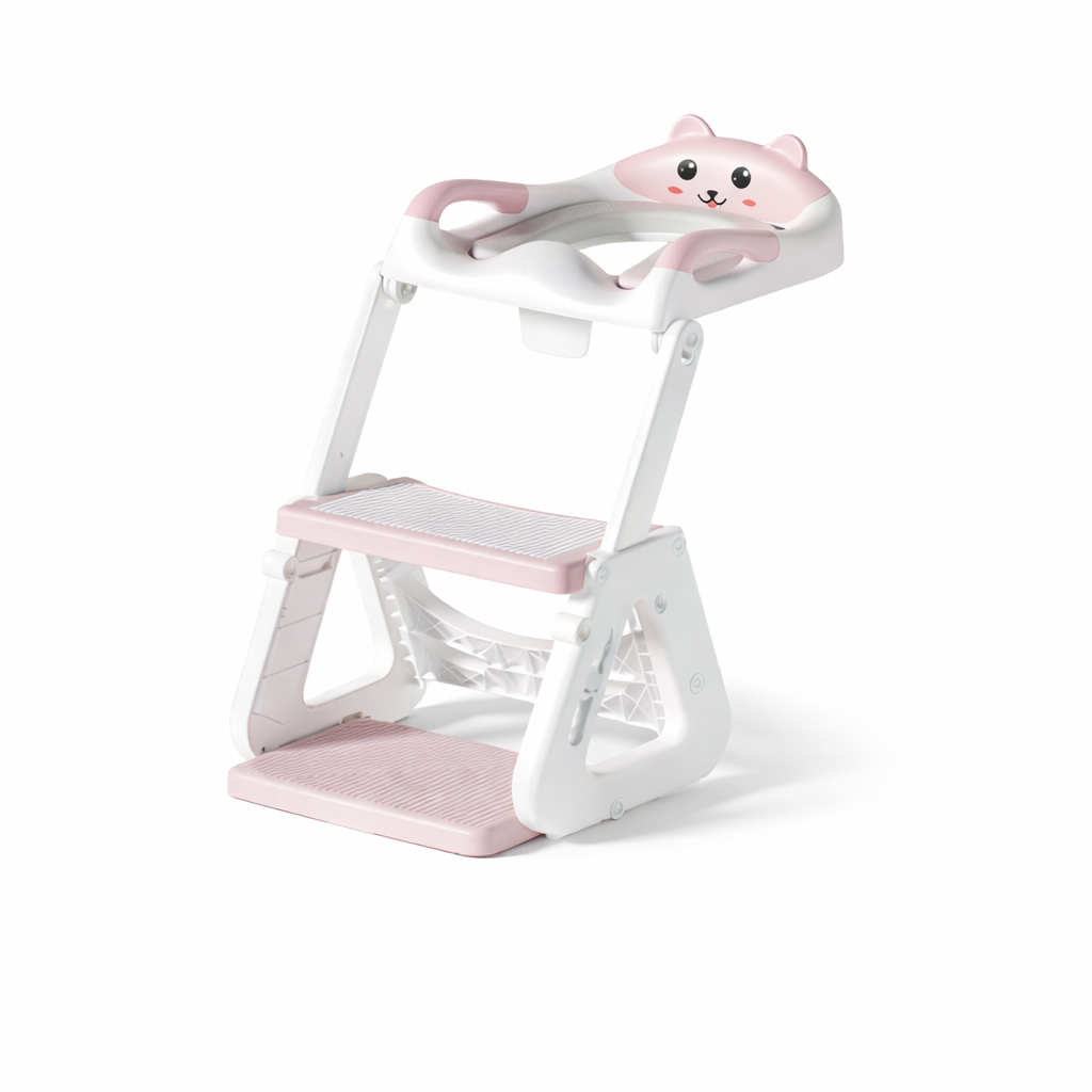 Asiento de entrenamiento para inodoro para niños pequeños con escalón y altura ajustable