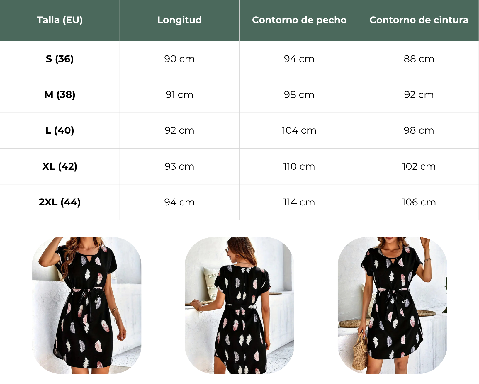 Sheryl | Vestido Mujer Elegante con Cuello Redondo y Corte Acampanado