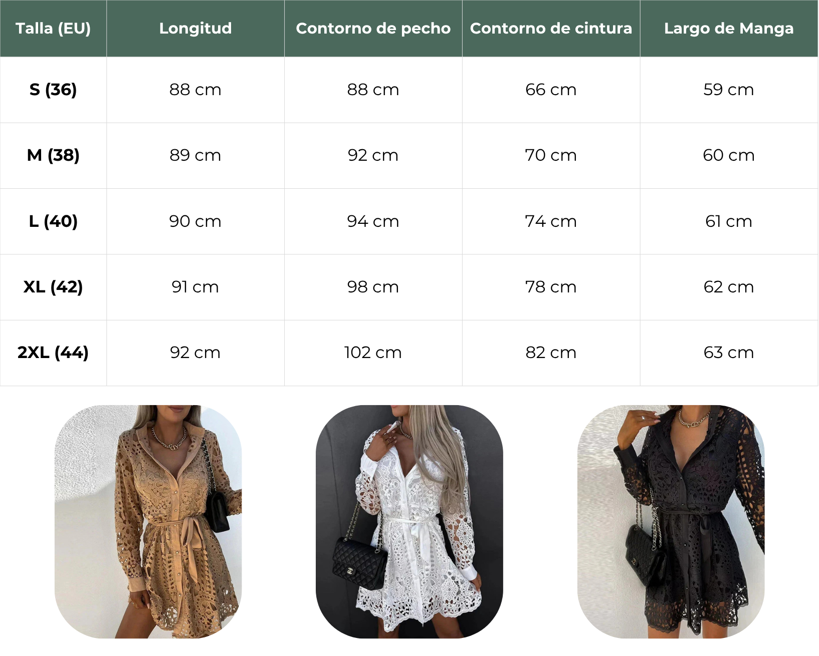 Elvira – Vestido de Encaje Elegante y Cómodo para Mujer