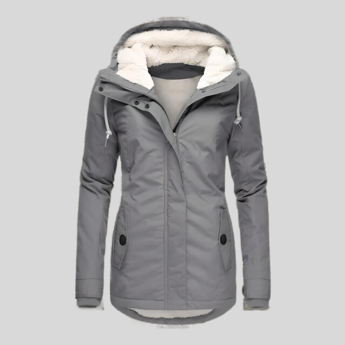 Christin | Chaqueta Impermeable Larga con Capucha