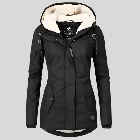Christin | Chaqueta Impermeable Larga con Capucha