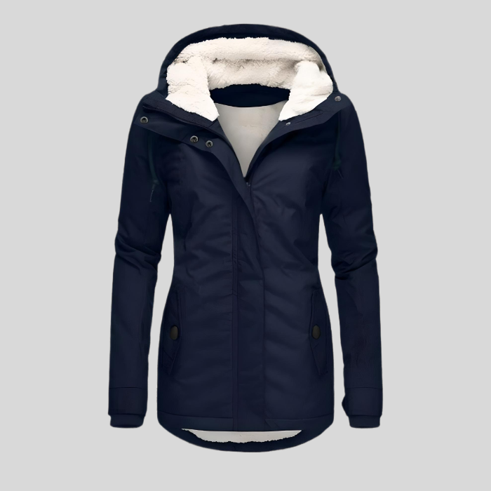 Christin | Chaqueta Impermeable Larga con Capucha