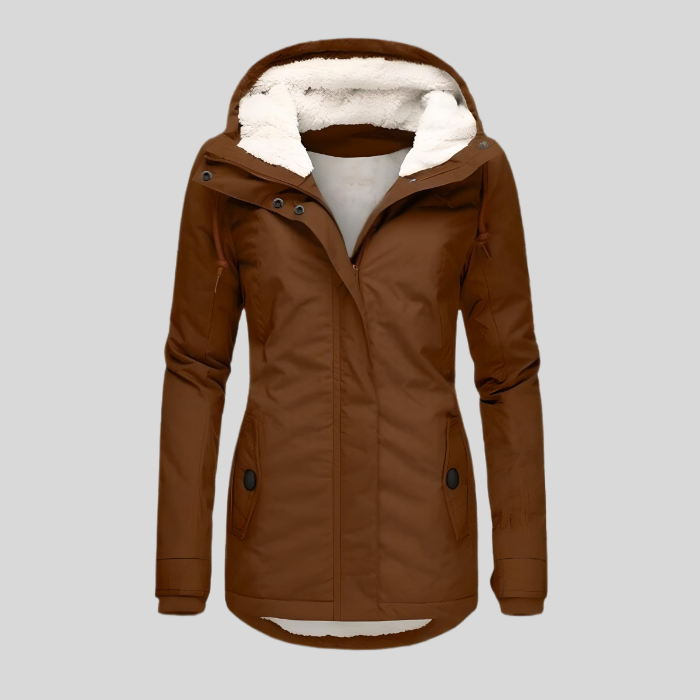 Christin | Chaqueta Impermeable Larga con Capucha