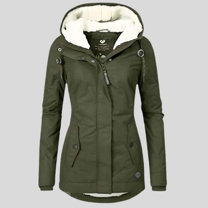 Christin | Chaqueta Impermeable Larga con Capucha