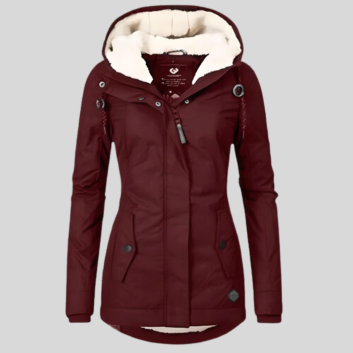Christin | Chaqueta Impermeable Larga con Capucha