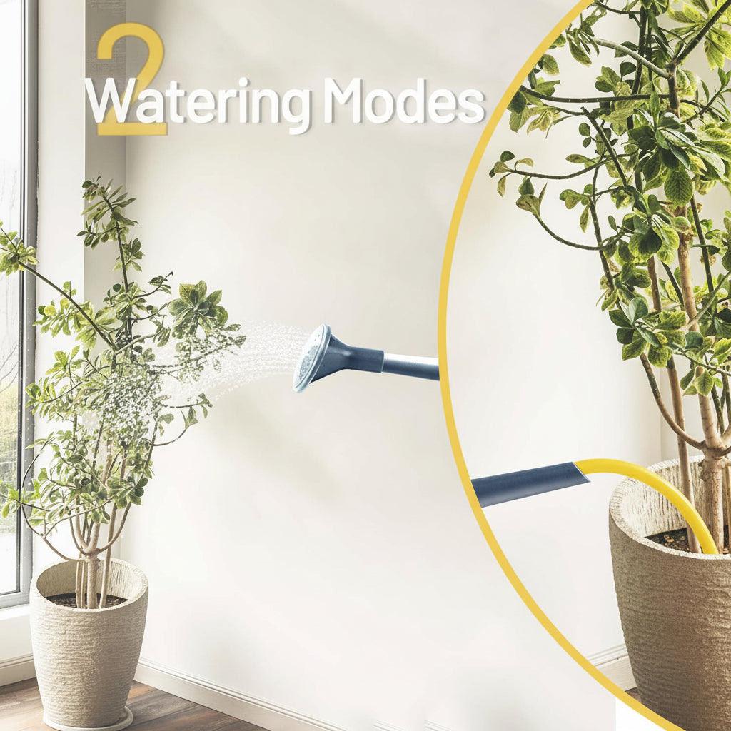 Regadera de plástico con pico largo para uso en interiores y exteriores