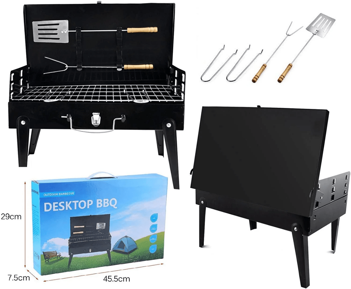 Barbacoa plegable de acero | Parrilla portátil para jardín y camping