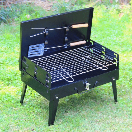 Barbacoa plegable de acero | Parrilla portátil para jardín y camping