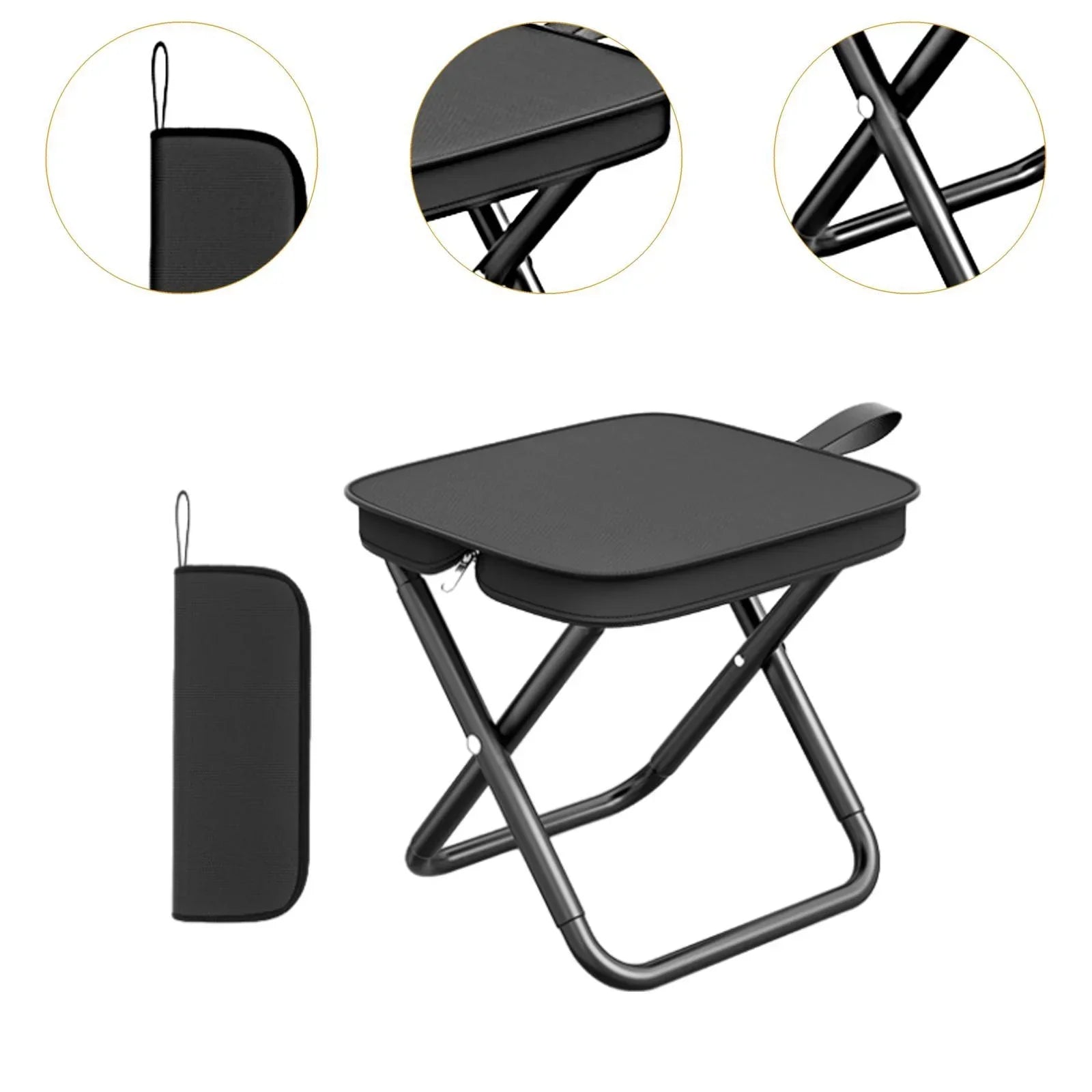 Taburete de camping plegable | Asiento portátil resistente y compacto