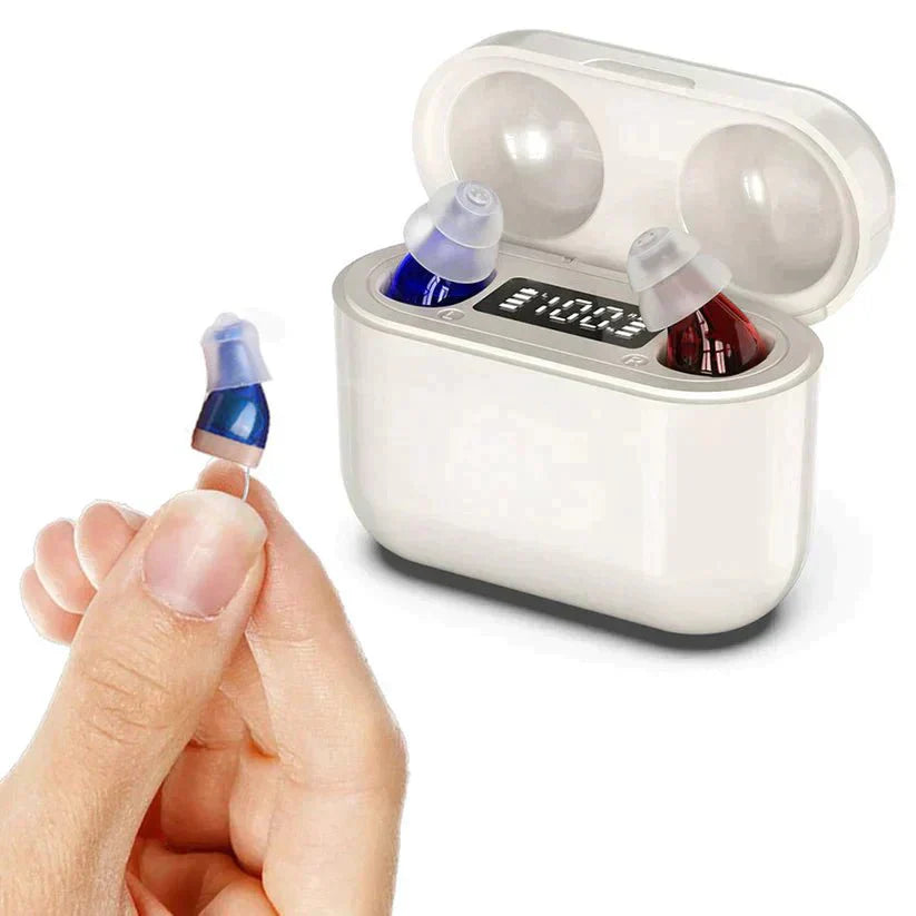 Amplificador auditivo discreto y recargable - HearClear Pro