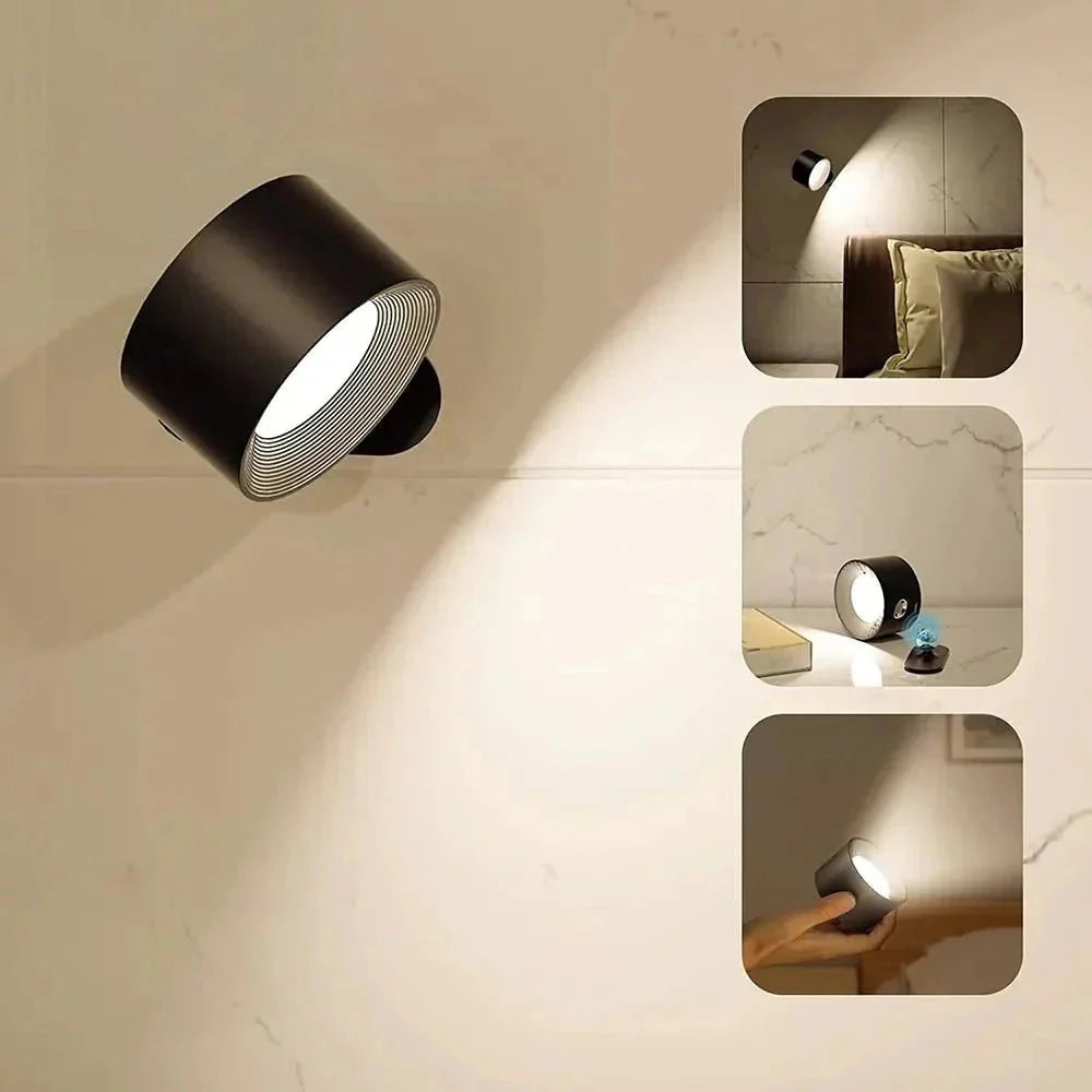 Lámpara de Pared Inalámbrica Lumino360 – Iluminación Regulable y Giratoria