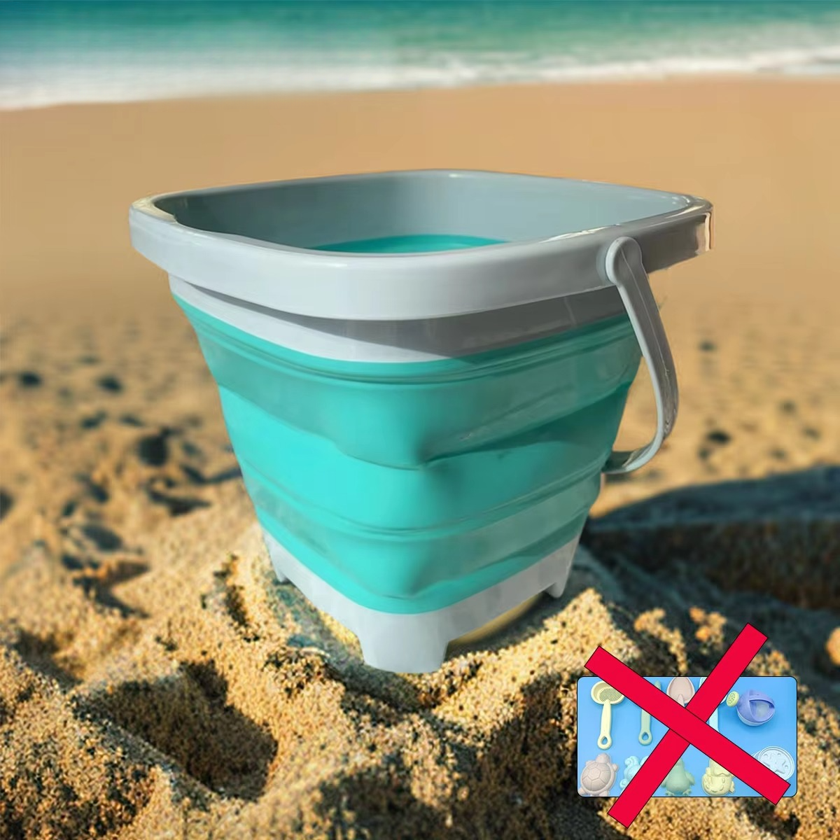 Kit de juego con arena y agua para niños | Set con accesorios plegables