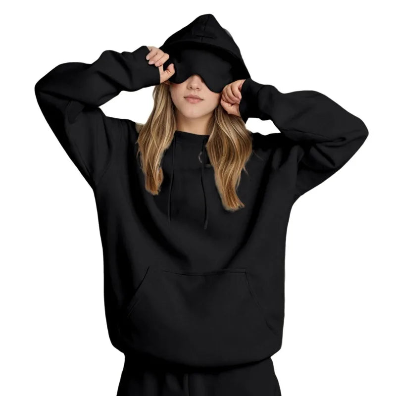 Sudadera con Capucha de Viaje Incognito™ para Mujer – Confort Absoluto y Máscara Integrada