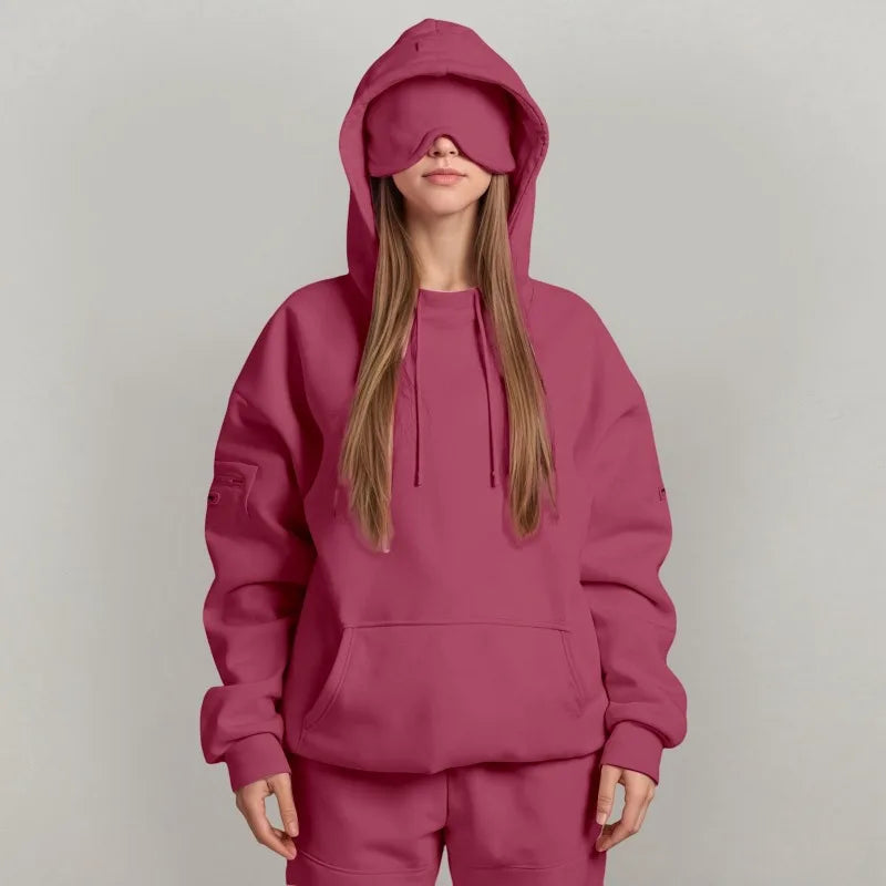 Sudadera con Capucha de Viaje Incognito™ para Mujer – Confort Absoluto y Máscara Integrada