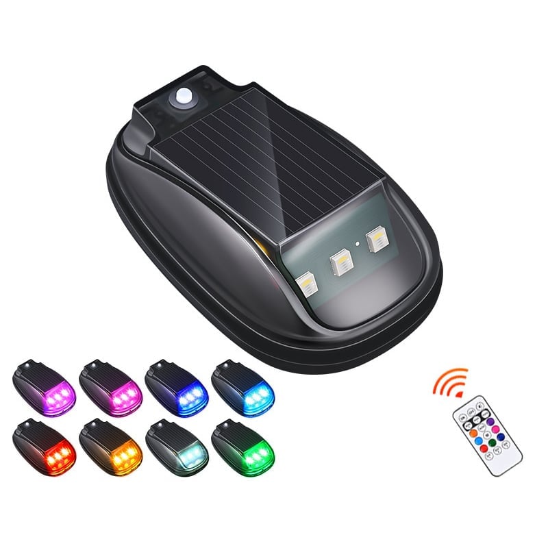 Luz estroboscópica RGB para techo de automóvil con energía solar
