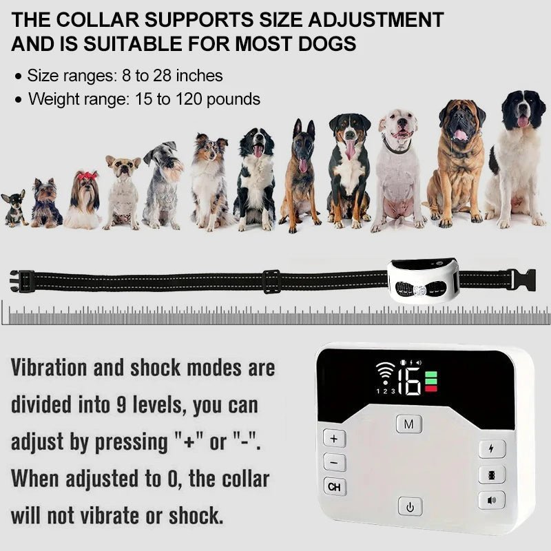 Cerramiento Inalámbrico y Collar de Adiestramiento para Perros 2 en 1 - PawGuard