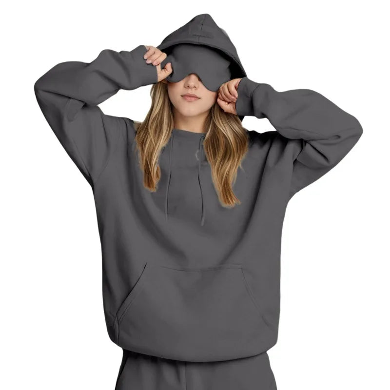 Sudadera con Capucha de Viaje Incognito™ para Mujer – Confort Absoluto y Máscara Integrada