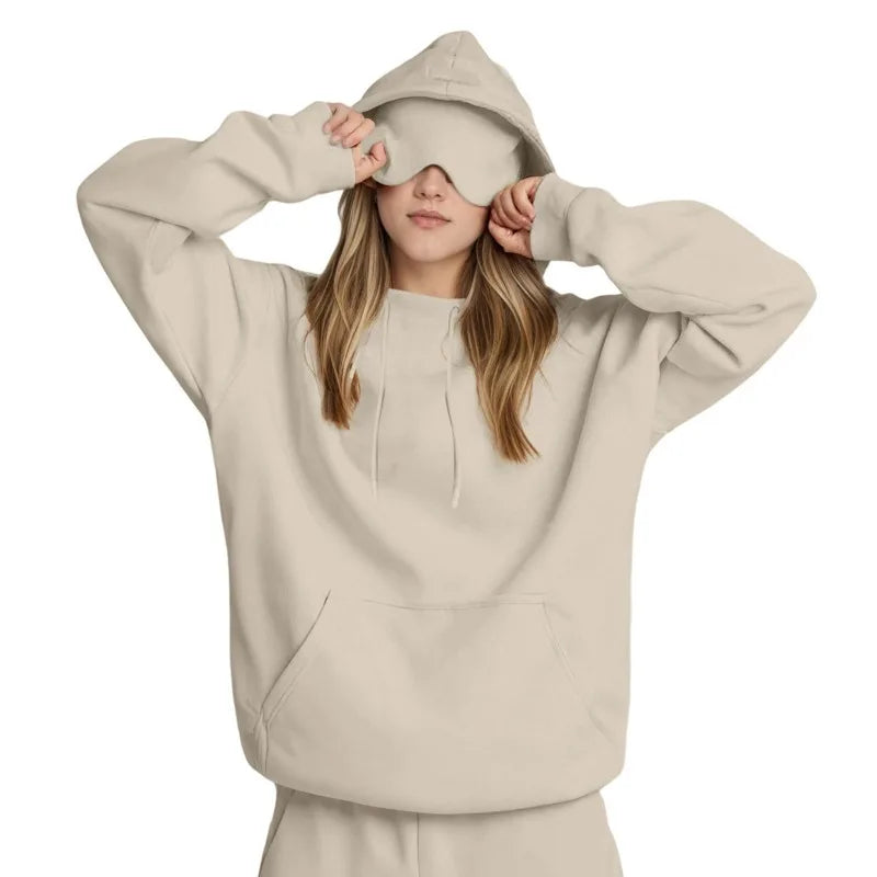 Sudadera con Capucha de Viaje Incognito™ para Mujer – Confort Absoluto y Máscara Integrada
