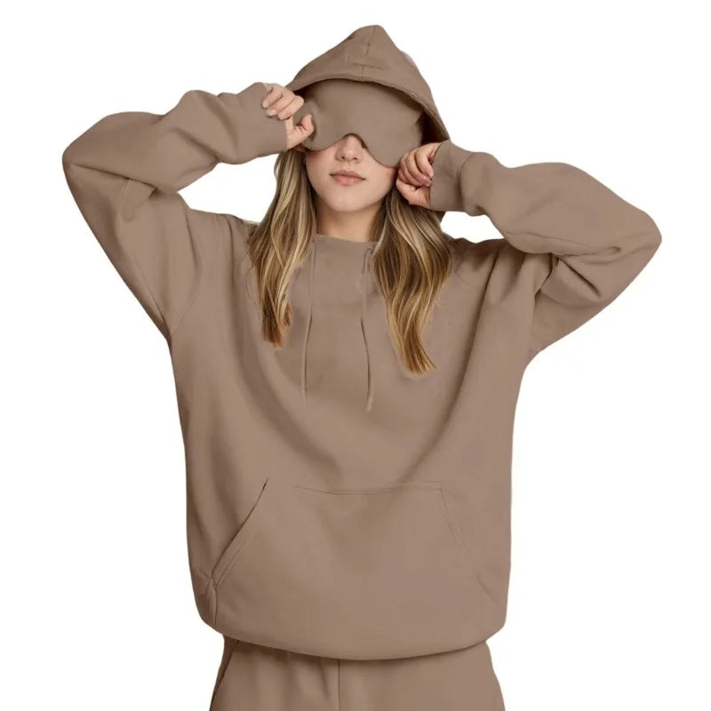 Sudadera con Capucha de Viaje Incognito™ para Mujer – Confort Absoluto y Máscara Integrada