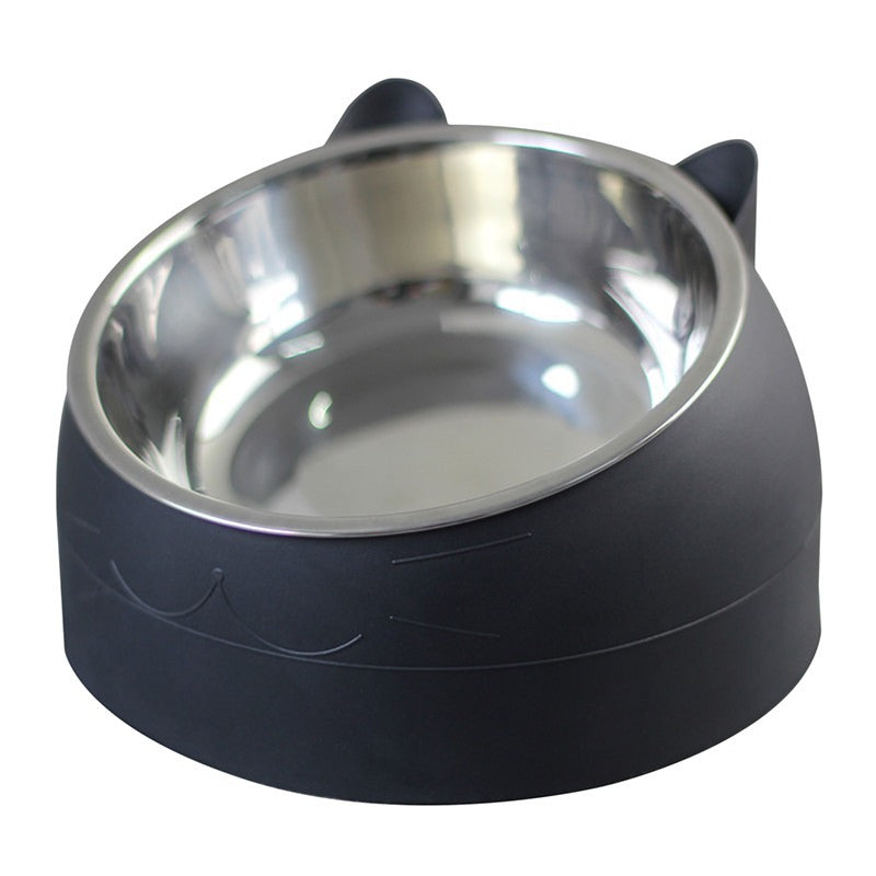 Comedero Antivómitos para Gatos con Inclinación de 15° – 200ml y 400ml — Negro