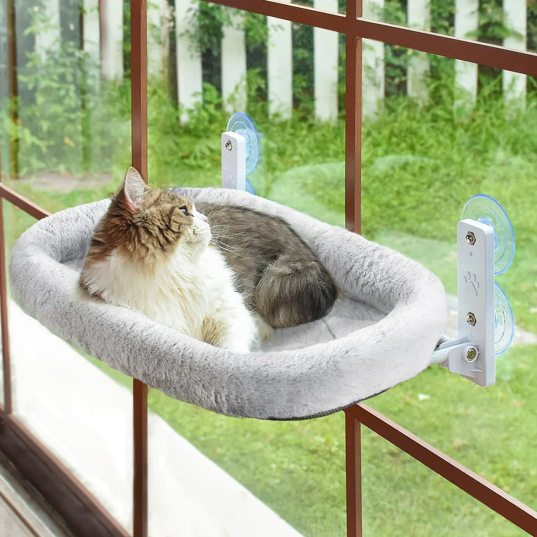 Estante de ventana para gatos sin cables