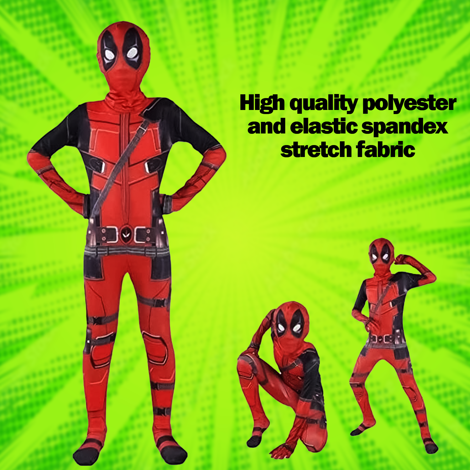 Disfraz de Deadpool para niños – Mameluco de cosplay para niños – Disfraz para fiesta infantil del Día del Niño (inspirado en la serie de Marvel)