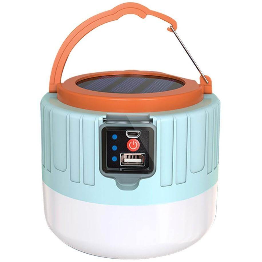 Lámpara LED solar para camping | Recargable y resistente al exterior