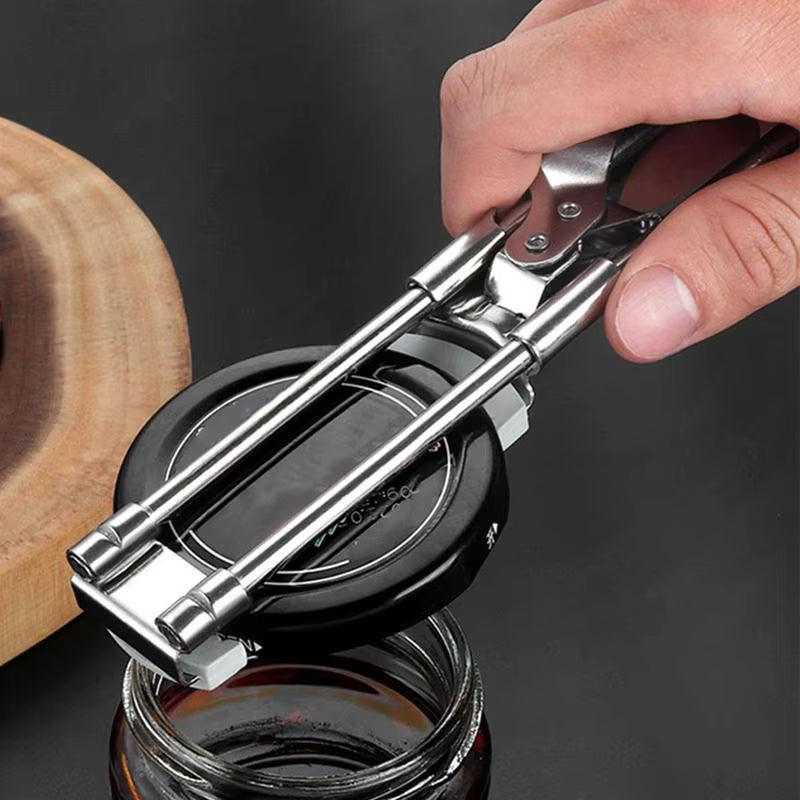 Abridor de tarros con engranaje deslizante ajustable y dientes de acero, tapas de 2,5-10 cm