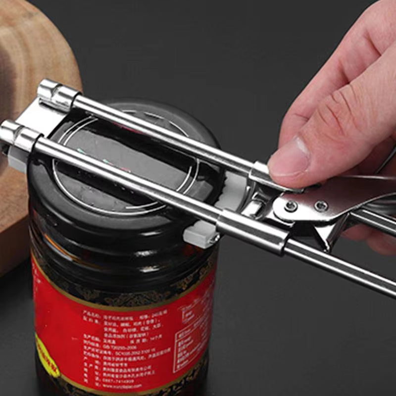 Abridor de tarros con engranaje deslizante ajustable y dientes de acero, tapas de 2,5-10 cm
