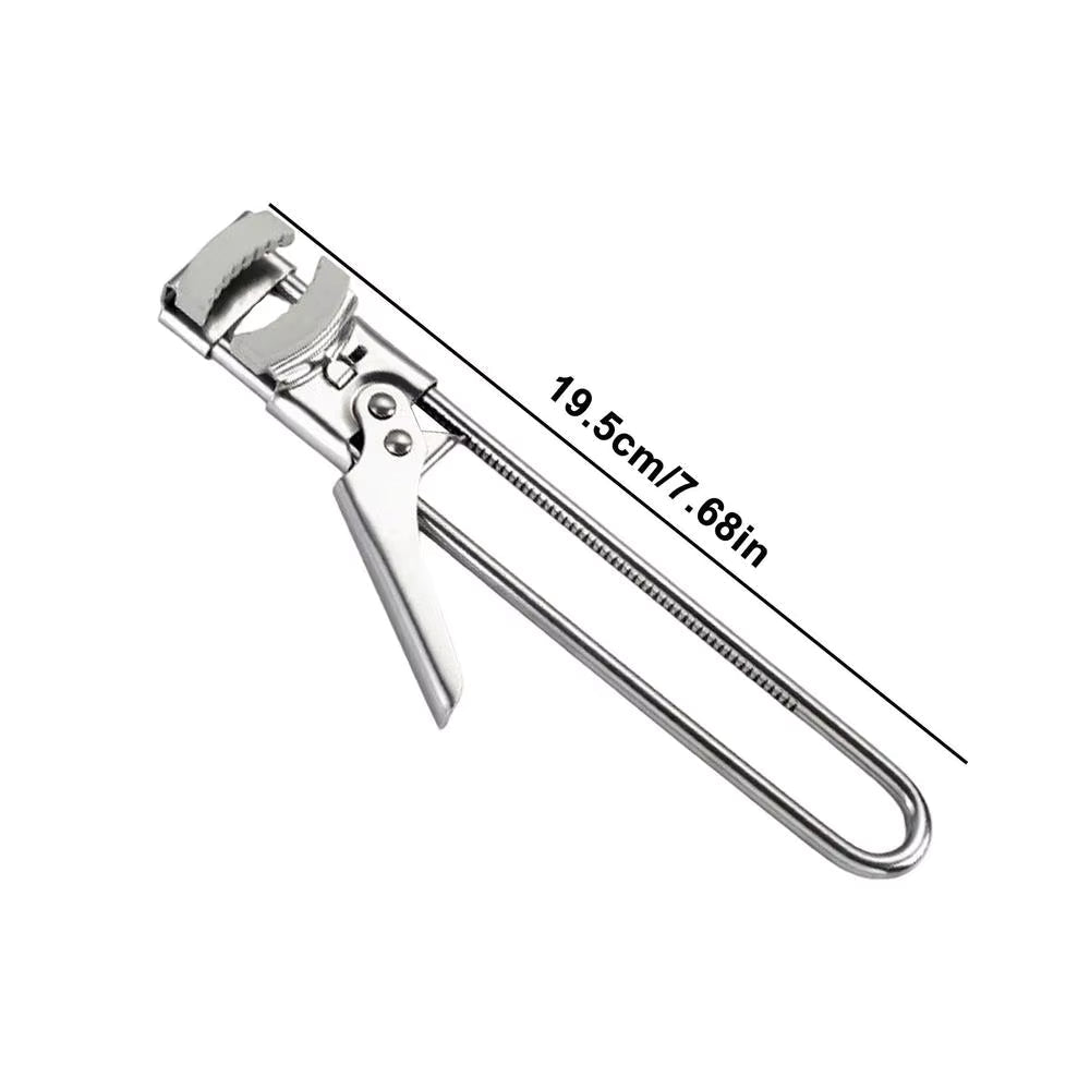 Abridor de tarros con engranaje deslizante ajustable y dientes de acero, tapas de 2,5-10 cm