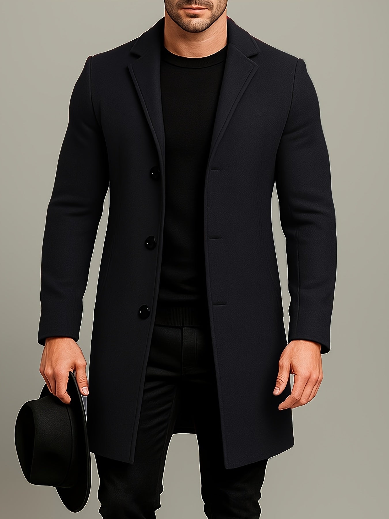 Abrigo largo de tweed para hombre
