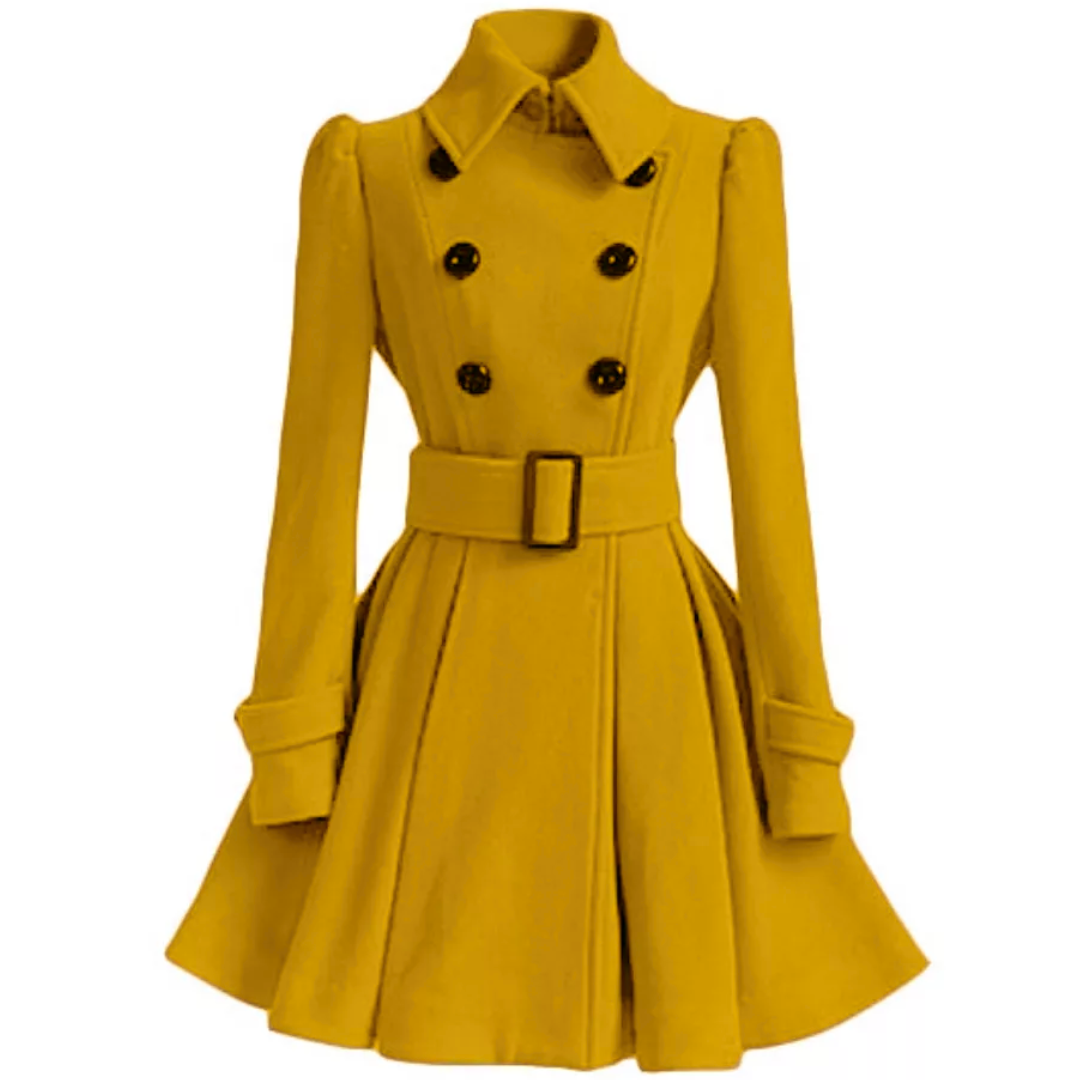 Abrigo peacoat reversible con cinturón para mujer