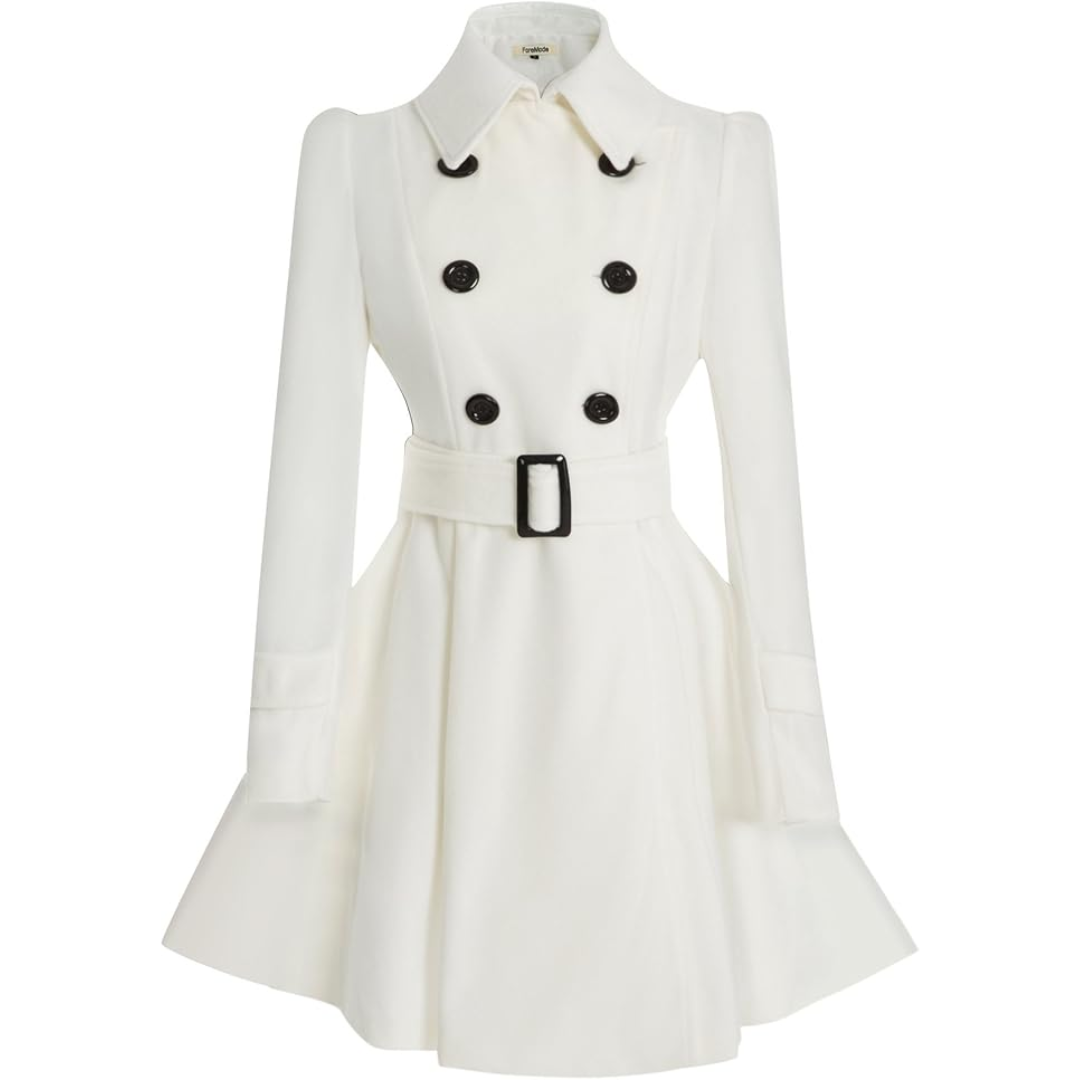 Abrigo peacoat reversible con cinturón para mujer