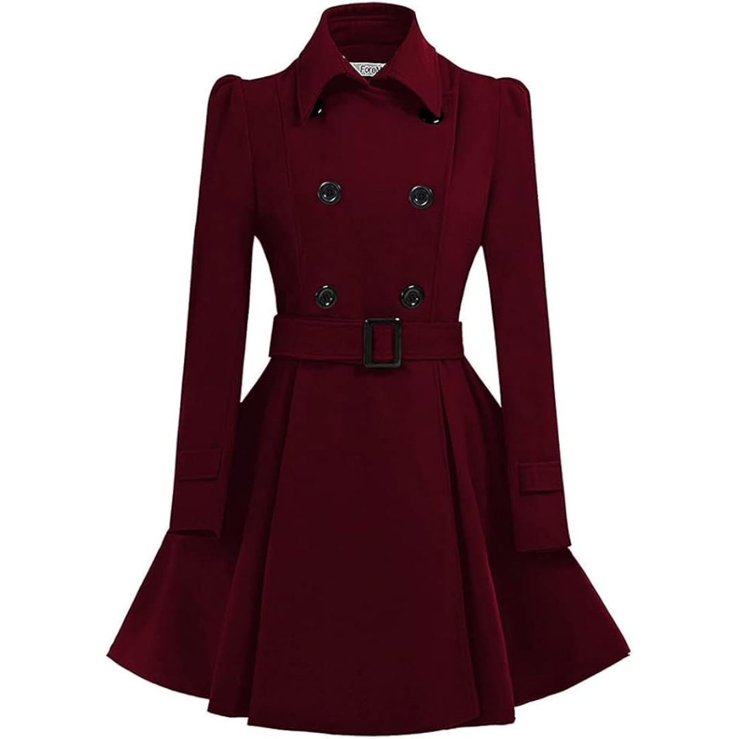 Abrigo peacoat reversible con cinturón para mujer