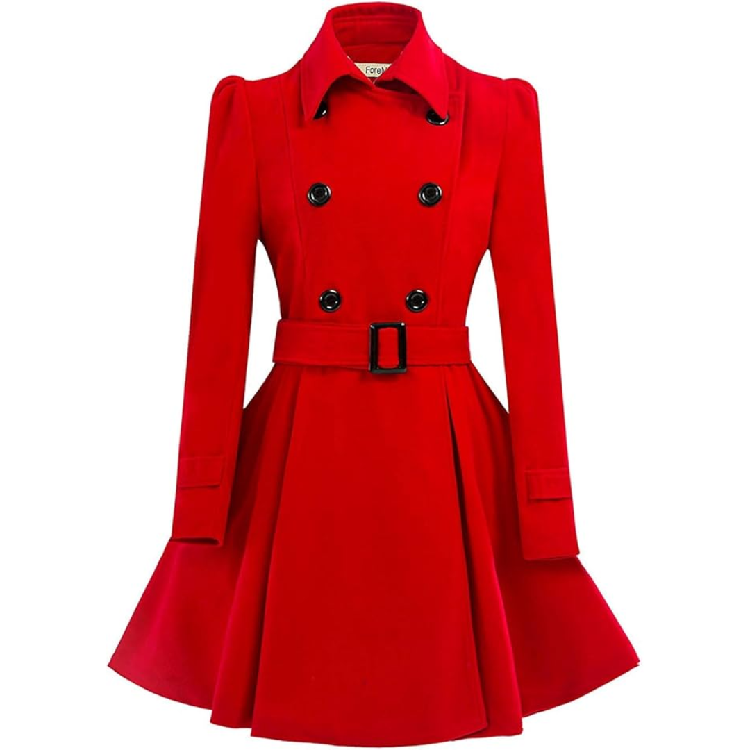Abrigo peacoat reversible con cinturón para mujer
