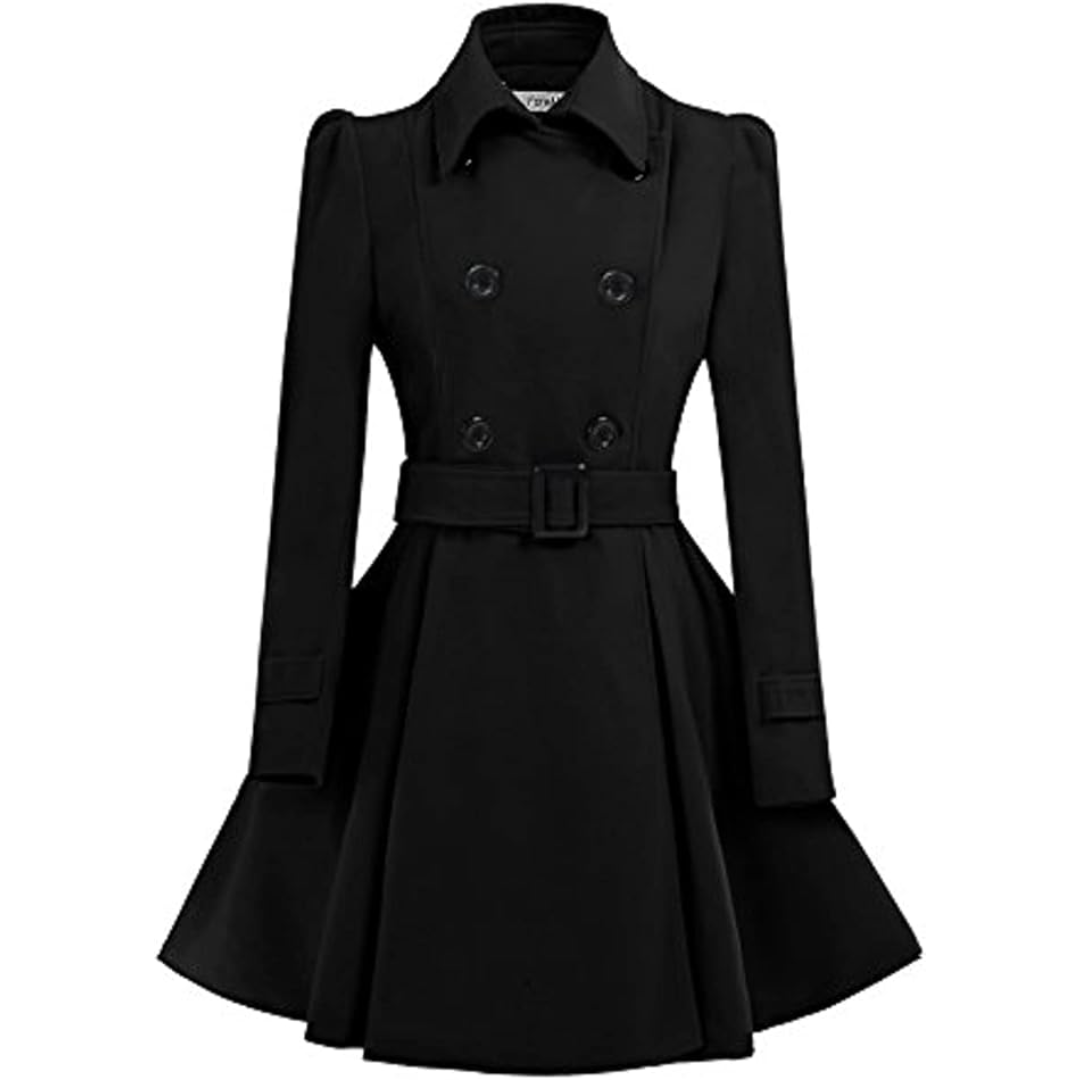 Abrigo peacoat reversible con cinturón para mujer