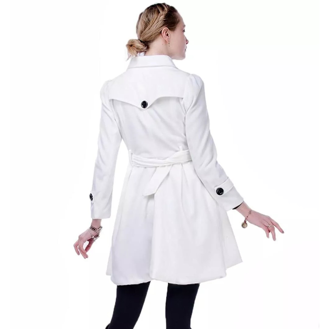 Abrigo peacoat reversible con cinturón para mujer