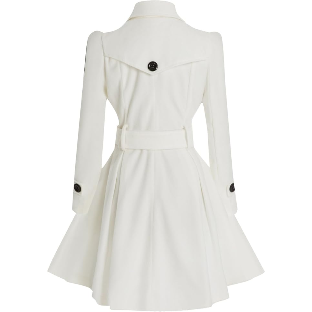 Abrigo peacoat reversible con cinturón para mujer