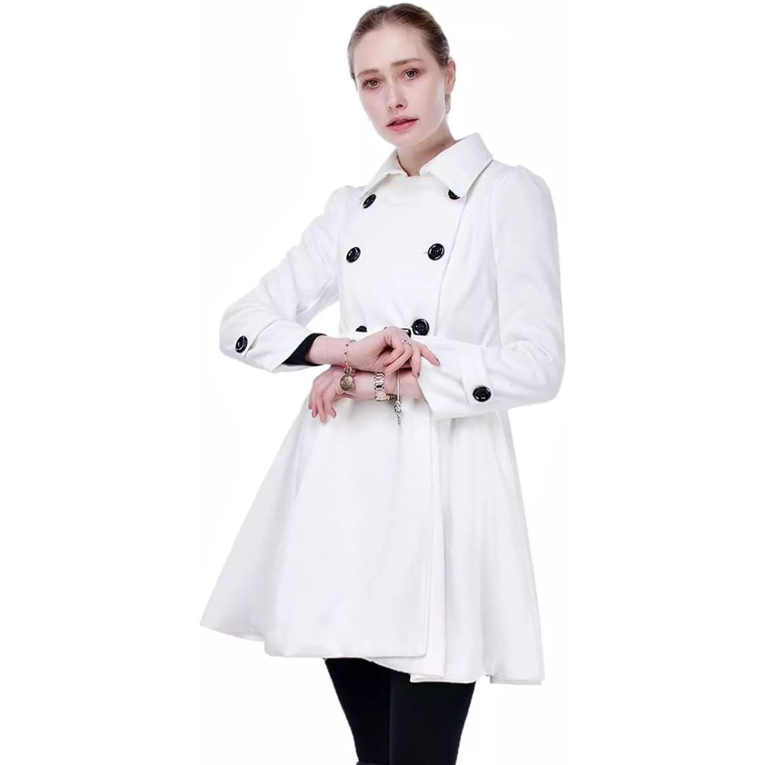 Abrigo peacoat reversible con cinturón para mujer